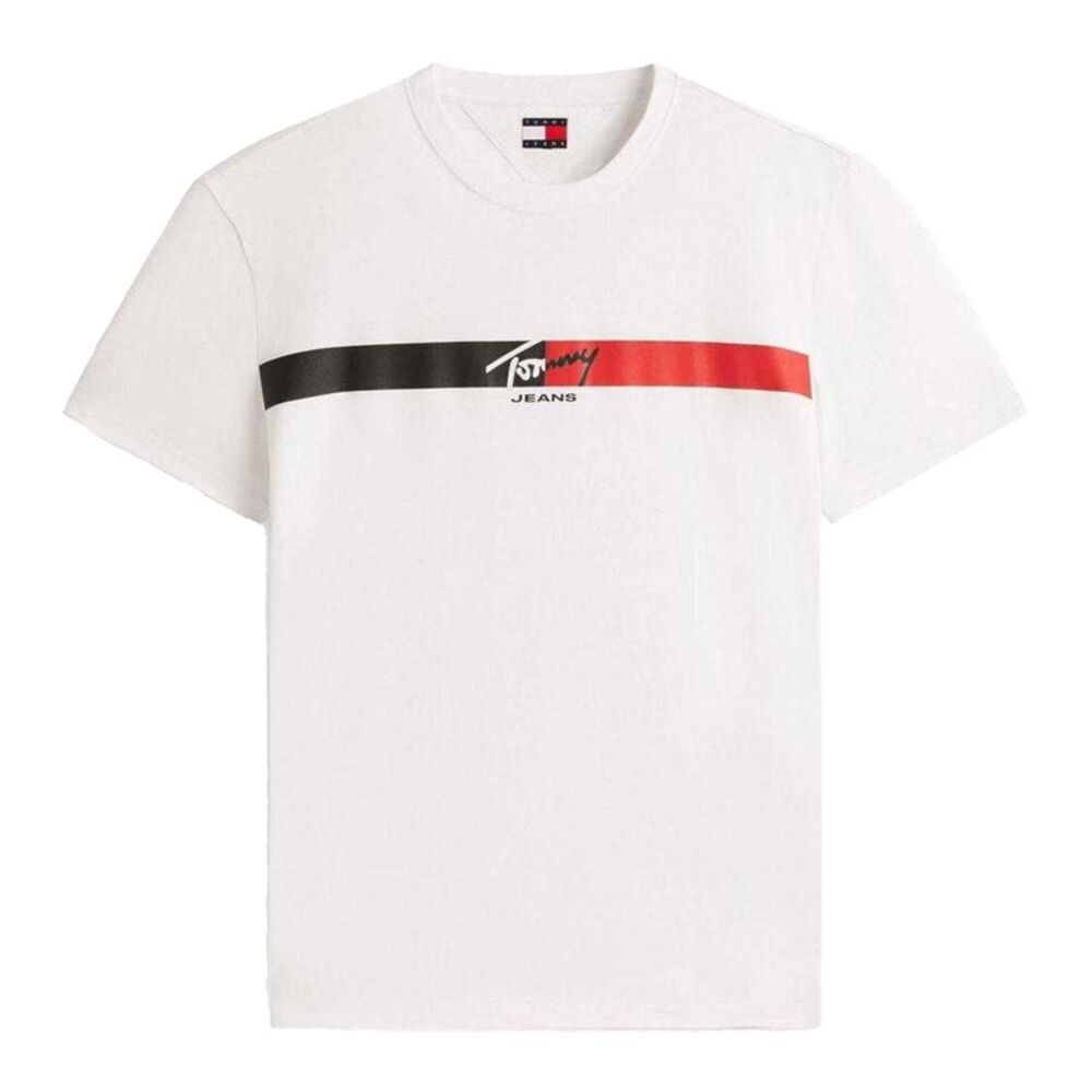 Tommy Jeans Mens Striped Jersey T-Shirt / Ecru